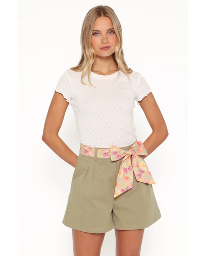 Petal & Pup - Davey Scarf Tie Shorts - Olive Green