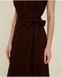 The Fated - Tuck Bodice Sleeveless Midi Dress
