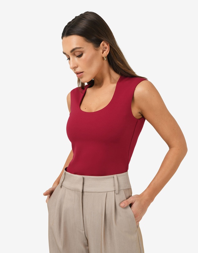 Forcast - Soho Rounded Square Neck Top