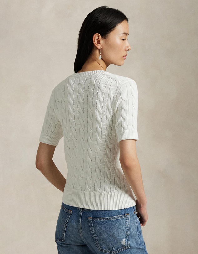 Polo Ralph Lauren - Cable-Knit Cotton Short-Sleeve Cardigan - The ICONIC Exclusive
