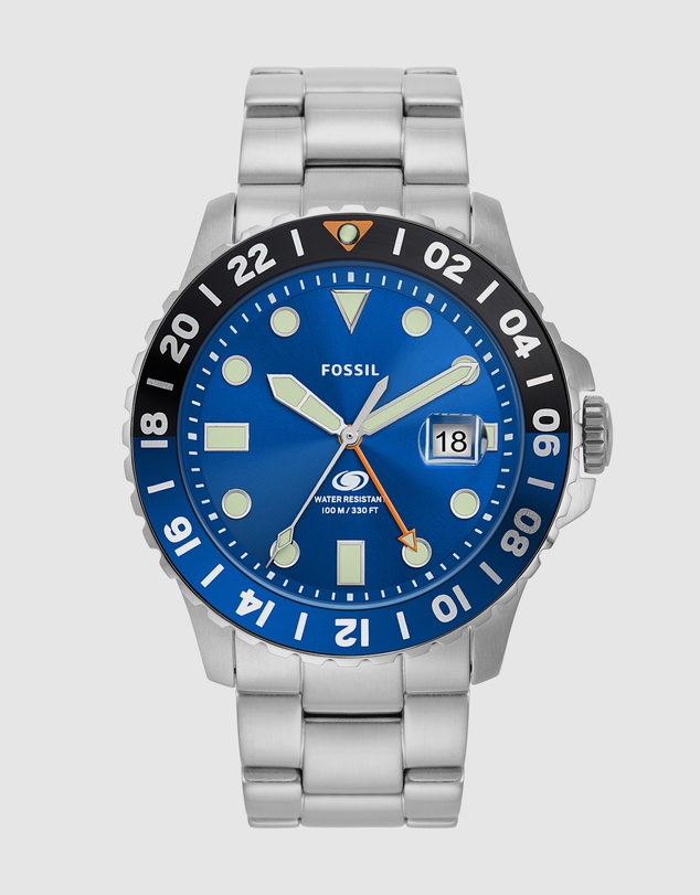 Fossil - Fossil Blue Silver Tone Analogue Watch