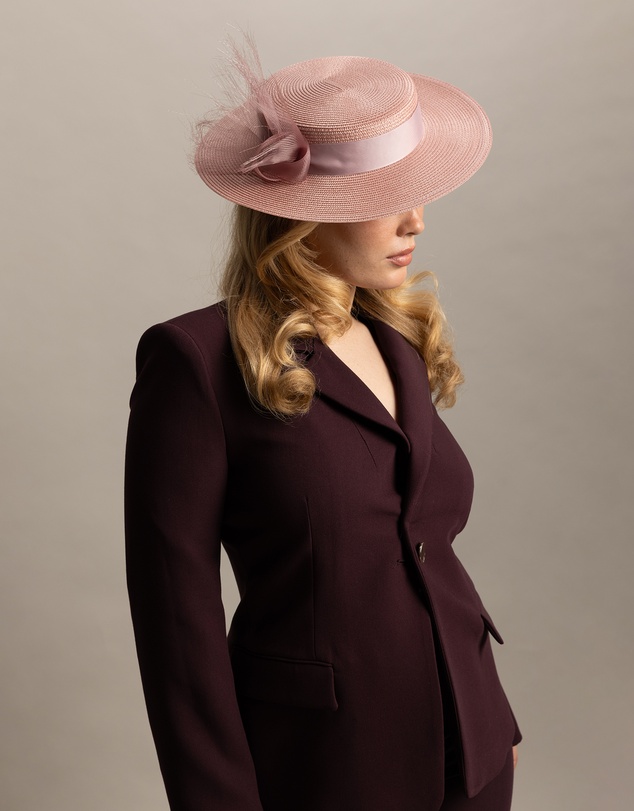 Morgan & Taylor - Nala Racewear Boater in Blush Pink