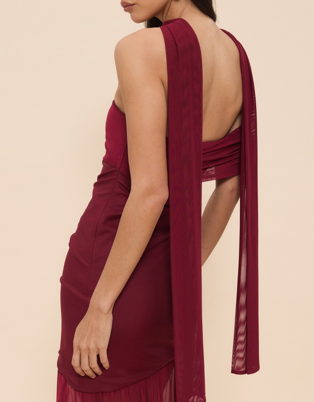 CHANCERY - Bree One Shoulder Self Scarf Maxi Dress