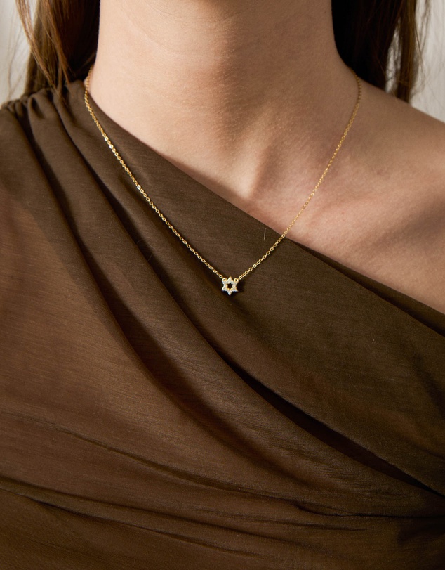 Bianc - Small CZ Star of David Necklace