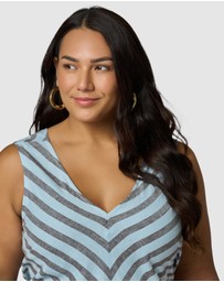 Something 4 Olivia - Sage Striped Linen Maxi Dress