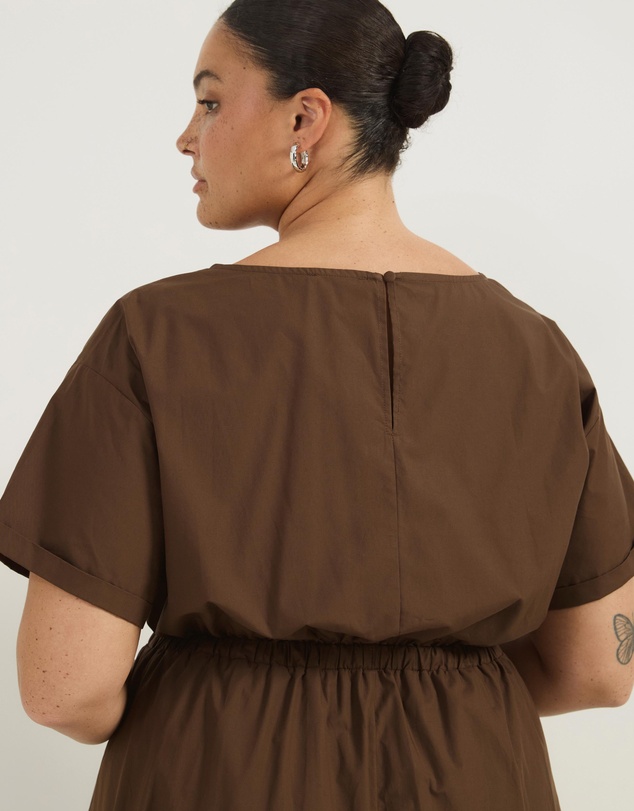 Atmos&Here Curvy - Elena Cotton Poplin Midi Dress