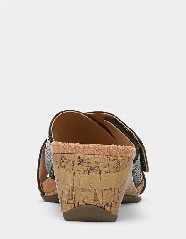 Vionic - Leticia Wedge Sandal - Black Leather