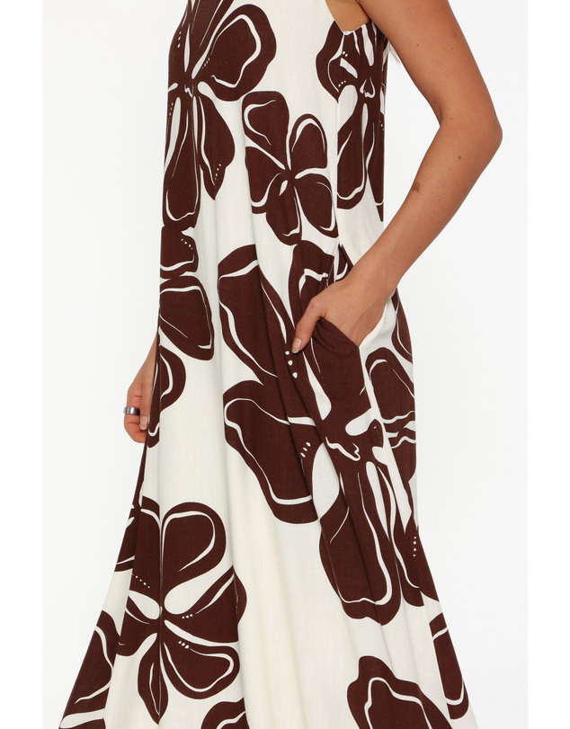 Petal & Pup - Navina Maxi Dress - Brown Floral