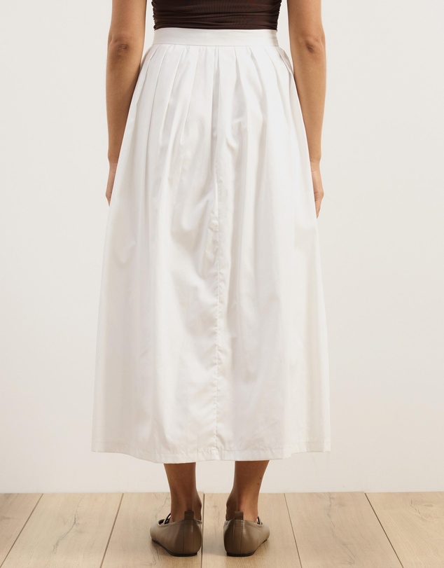 Atmos&Here - Cleo Cotton Button Midi Skirt