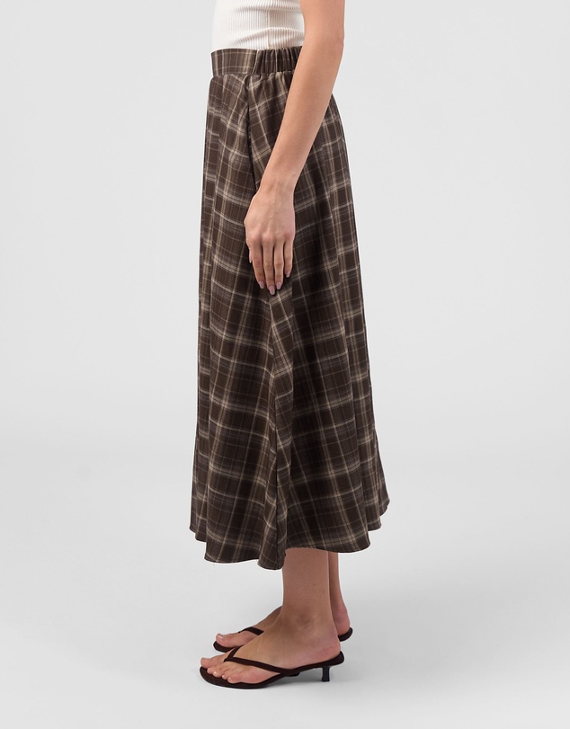 MVN - Plaid Midi Skirt