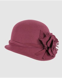 Max Alexander - Winter Felt Wine Cloche Hat