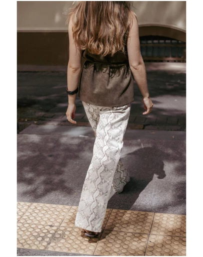 Petal & Pup - Fletcher Denim Racer Pants - Snake Print