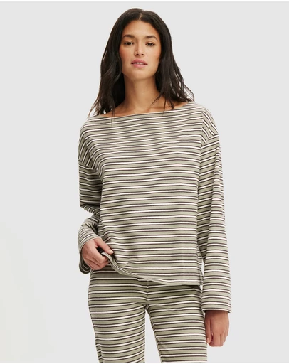 Cotton On Body - Dreamy Soft Flare Pants Boatneck Long Sleeve Set