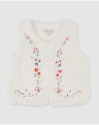 Fox & Finch - Orchard Bloom Emb. Faux Fur Vest 3-7 Yrs
