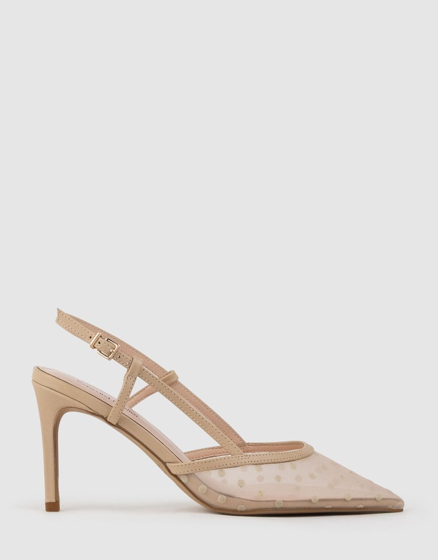 Edward Meller - ALECIA85 Dot Mesh Posted Slingback