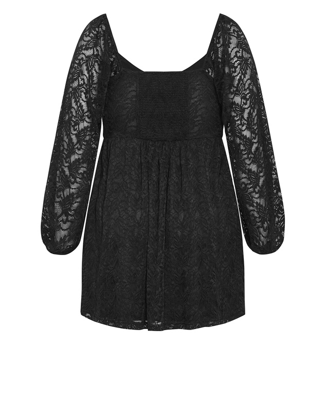 City Chic - Plus size Letitia Lace Mini Dress - black