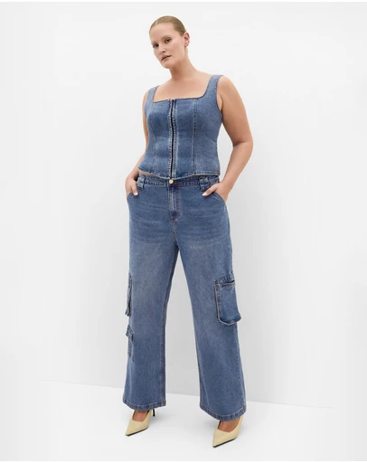 City Chic - Lara Denim Corset Top