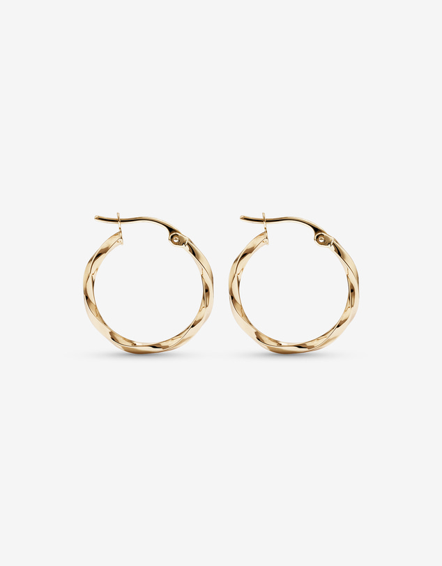 Michael Hill - 18mm Square Twist Hoop Earrings in 10kt Yellow Gold
