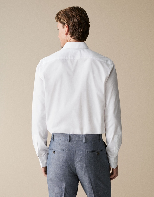 Trenery - Tailored Fit Italian Cotton Poplin Shirt in White