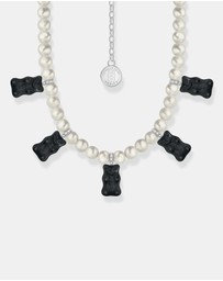 THOMAS SABO - Pearl necklace with black goldbears