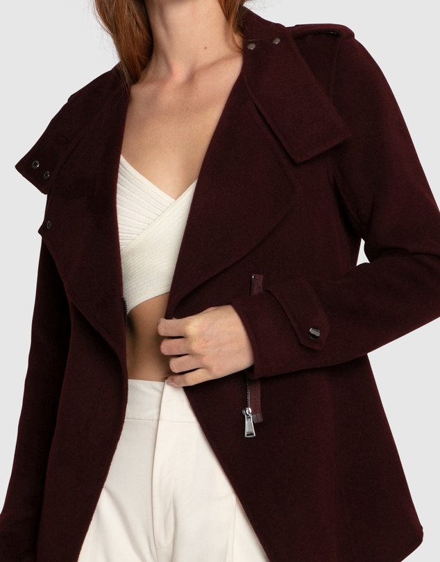 Belle & Bloom - Bad Girl Wool Blend Moto Coat