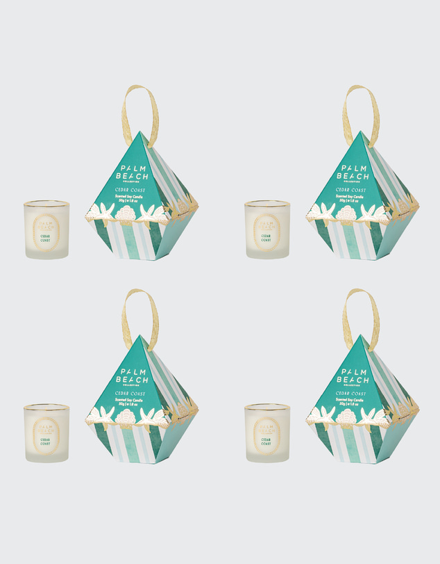 Palm Beach Collection - 4 Pack Hanging Bauble Mini Candle 50g Cedar Coast