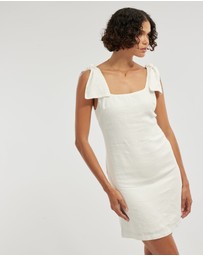 Amelius - Mavie Bow Linen Mini Dress