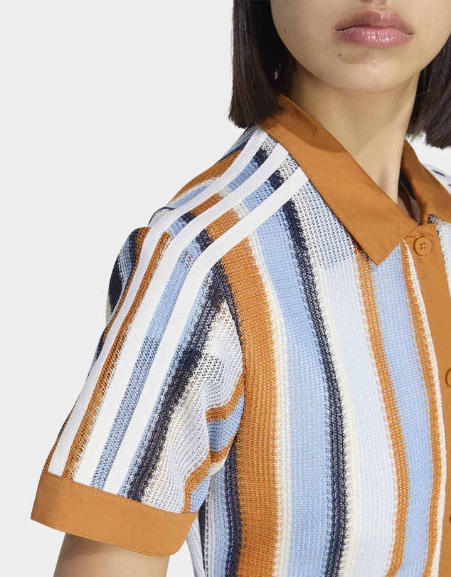 adidas Originals - ADIDAS ORIGINALS SUMMER GLOW STRIPED CROPPED POLO Womens