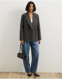 Atmos&Here - Amaya Double Breasted Wool Blend Blazer