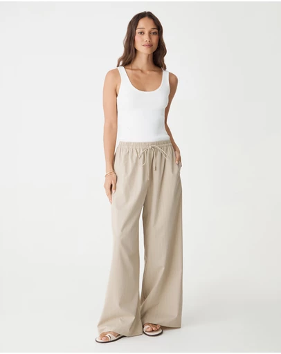 Forcast - Zoe Elastic Pinstripe Pants