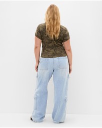 City Chic - Micro Camo Print Tee