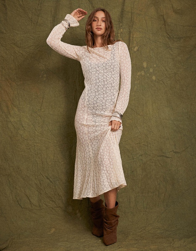 KINGA CSILLA - Tarot Lace Cherry Maxi Dress