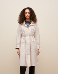 Trenery - Cotton Blend Longline Anorak in Stone
