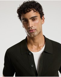 Calibre - Linear Rib Knit Shirt Dark Khaki