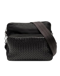 Pre-Loved by Azura Reborn - Pre-Loved Nappa Intrecciato Trimmed Canvas Messenger Bag