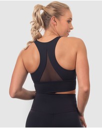 B Free Intimate Apparel - Mesh Racer Long Line Sports Bra (B-C-D-DD-E) Cup