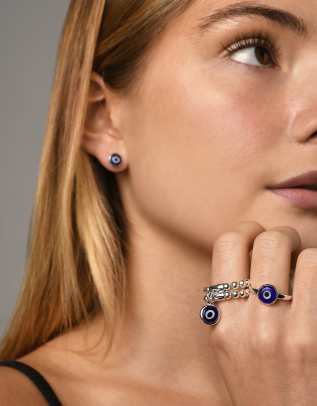 Von Treskow - Double Stretchy Ring With Evil Eye