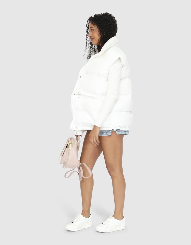 Belle & Bloom - Landslide Zip-Off Puffer Vest - Cream