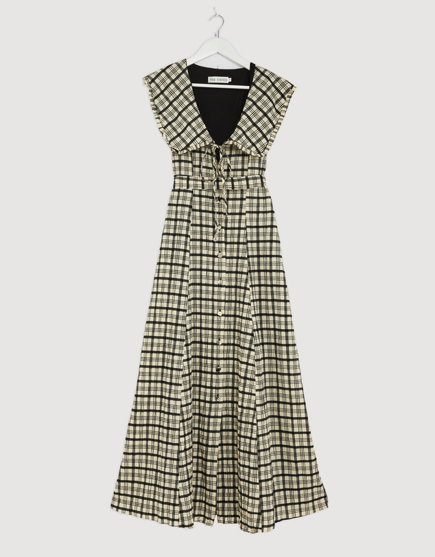 Revibe - Repaired The Fated Adela Check Collared Maxi Dress - AU 8