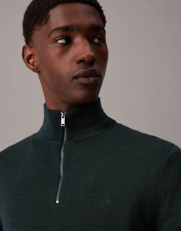 Calvin Klein - Wool Zip Neck Sweater