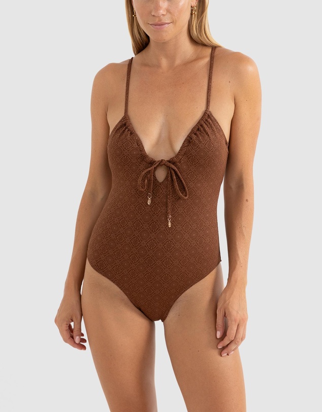 Rhythm - Sunset Tie Front One Piece