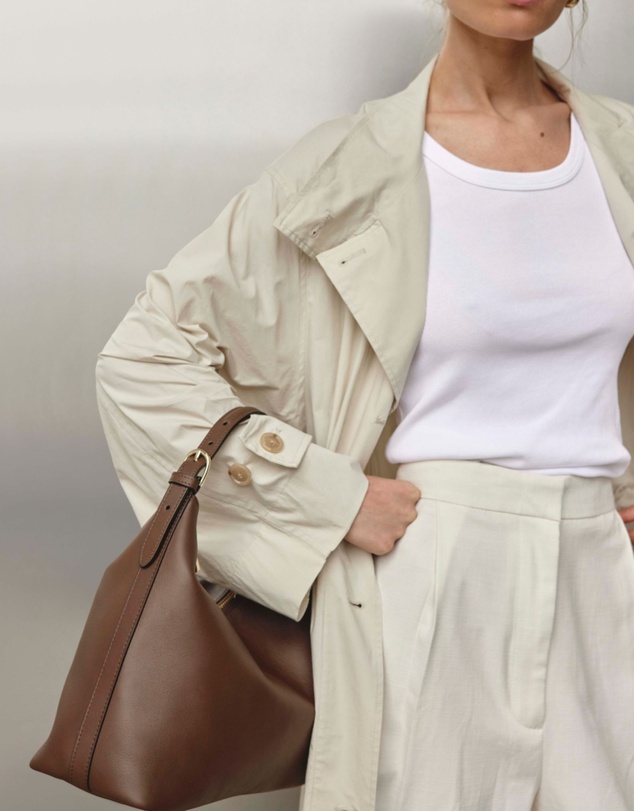 VESTIRSI - Harper Chocolate Leather Hobo