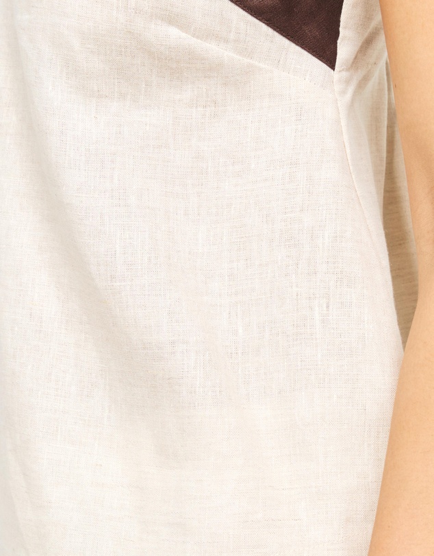 AERE - Elodie Contrast Linen Cross Front Top