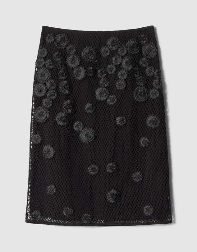 & Other Stories - Floral-Appliqué Mesh Midi Skirt