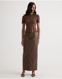 Decjuba - Faux Leather Maxi Skirt