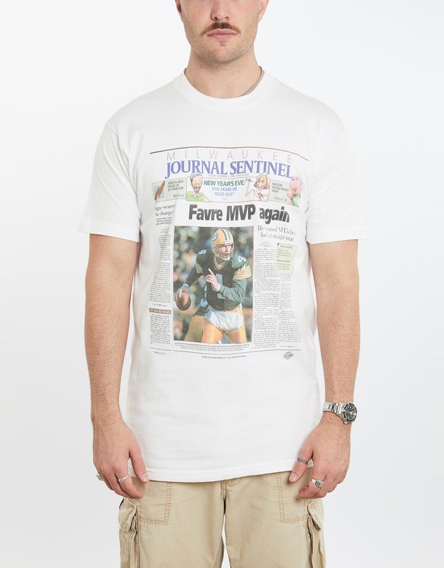 Vintage by The Real Deal - Pre Loved - Vintage 1996 NFL Green Bay Packers Front Page Tee