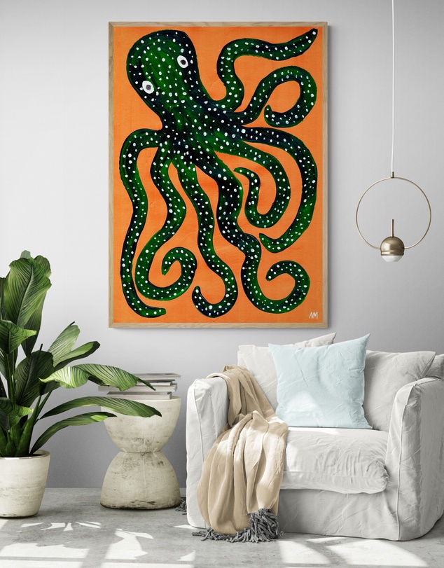 Inka Arthouse - Green Octopus by Nancy McKie