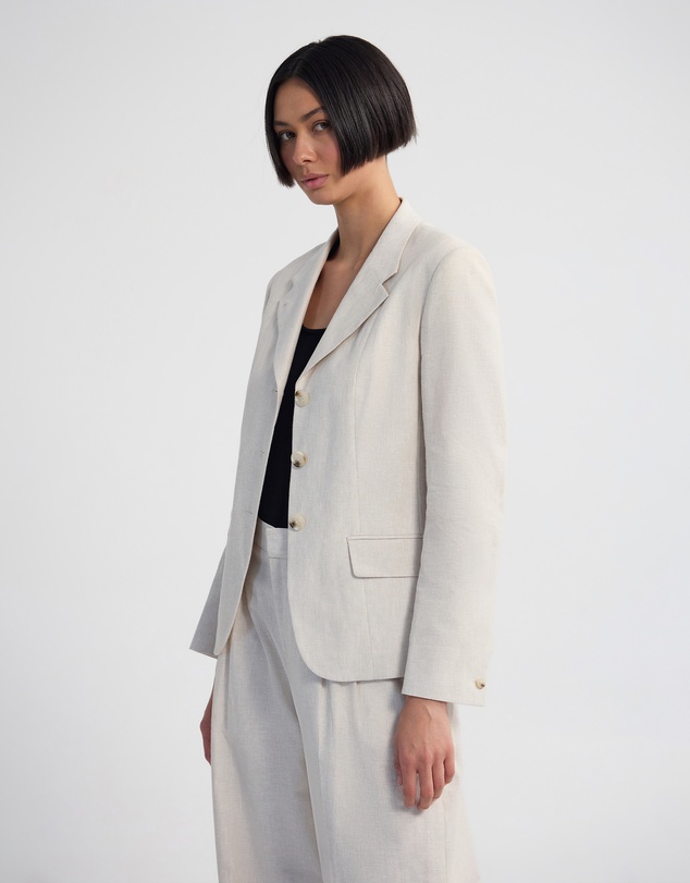 Oxford - Rae Linen Blend Crop/Cinched Blazer