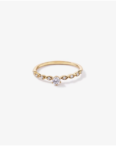 Michael Hill - 0.17TW Round Brilliant Laboratory-Grown Diamond Promise Ring in 10kt Yellow Gold