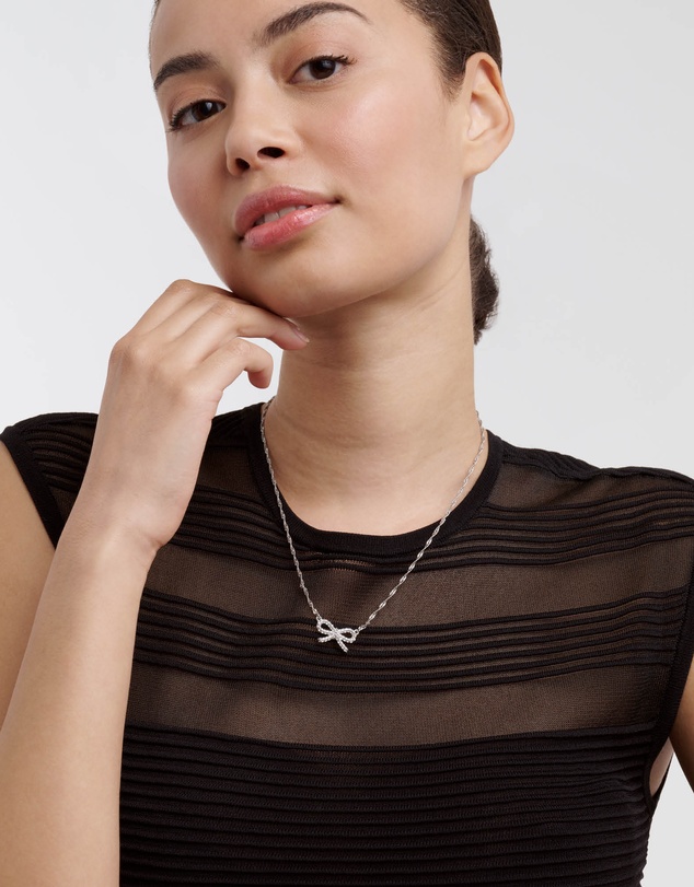 Ted Baker - RIBAH: Crystal Ribbon Bow Pendant Necklace